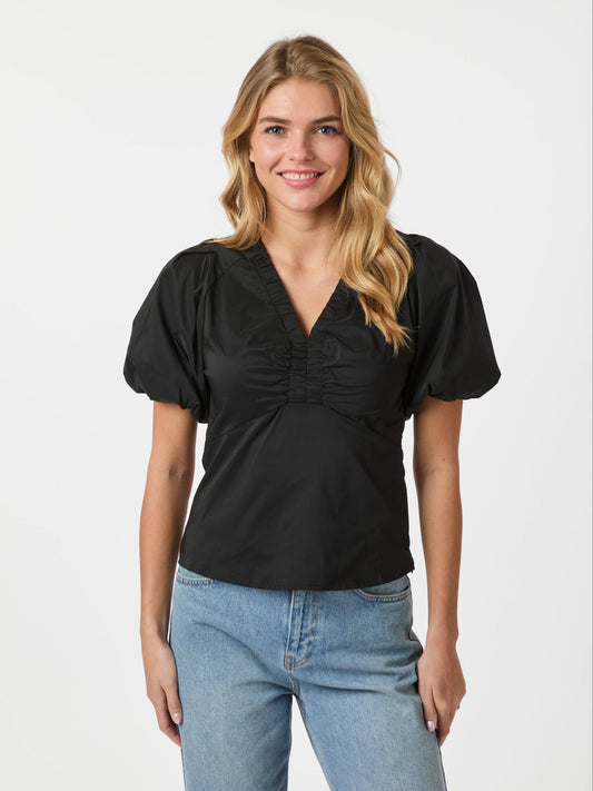 NEO NOIR IRINA POPLIN BLOUSE - BLACK