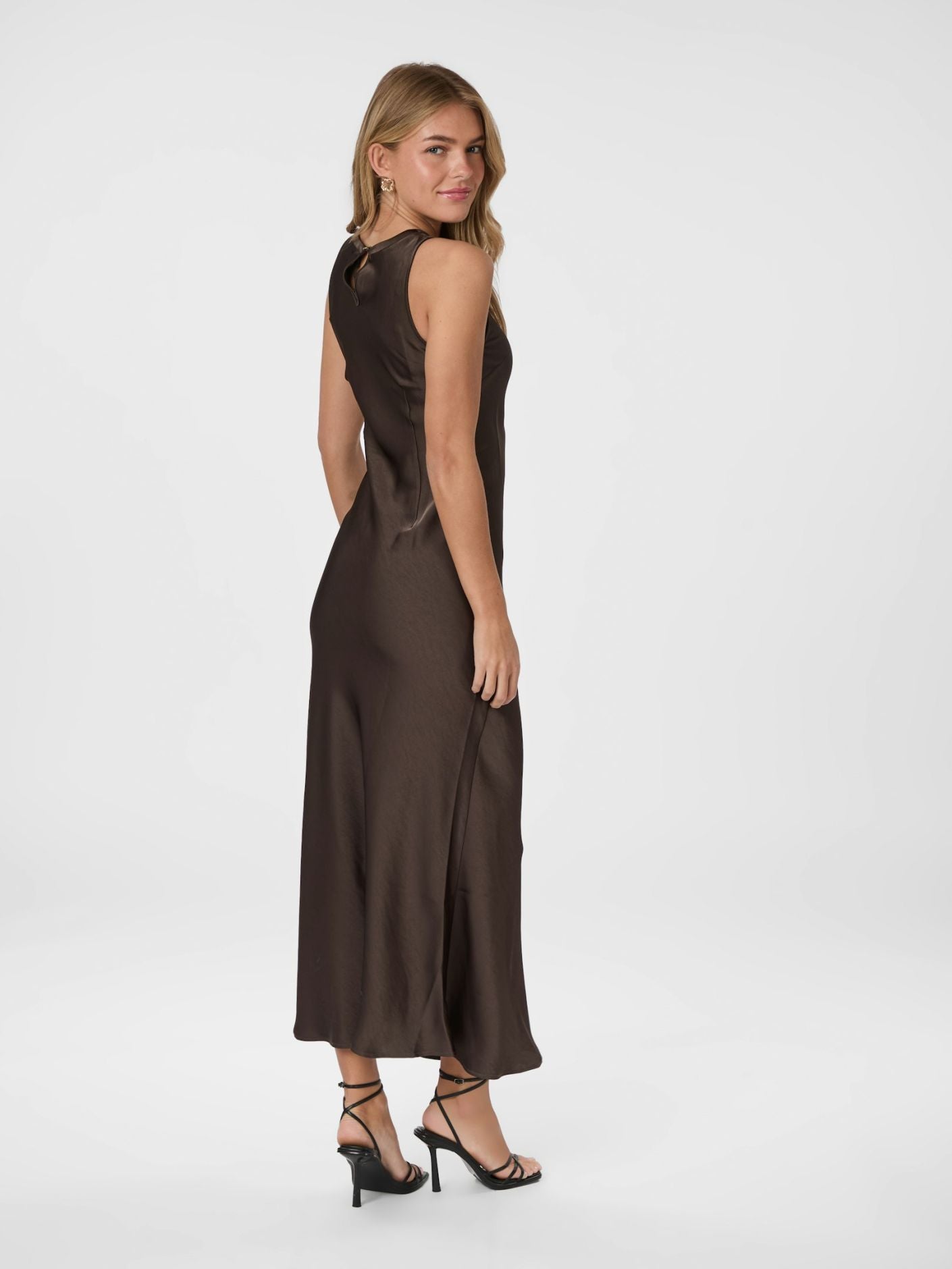 NEO NOIR CELINE HEAVY SATEEN DRESS - BROWN
