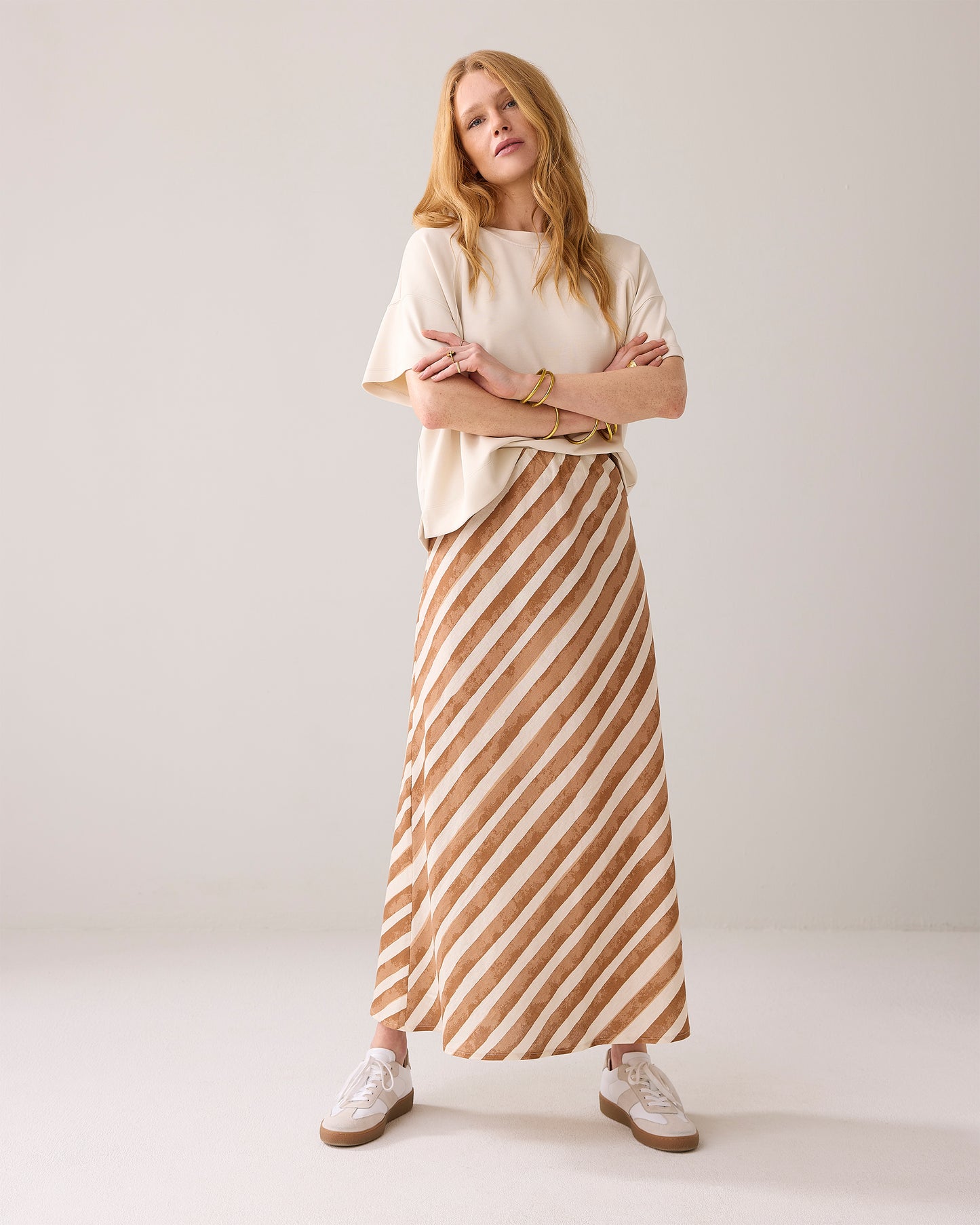SUMMUM STRIPE PRINTED SKIRT