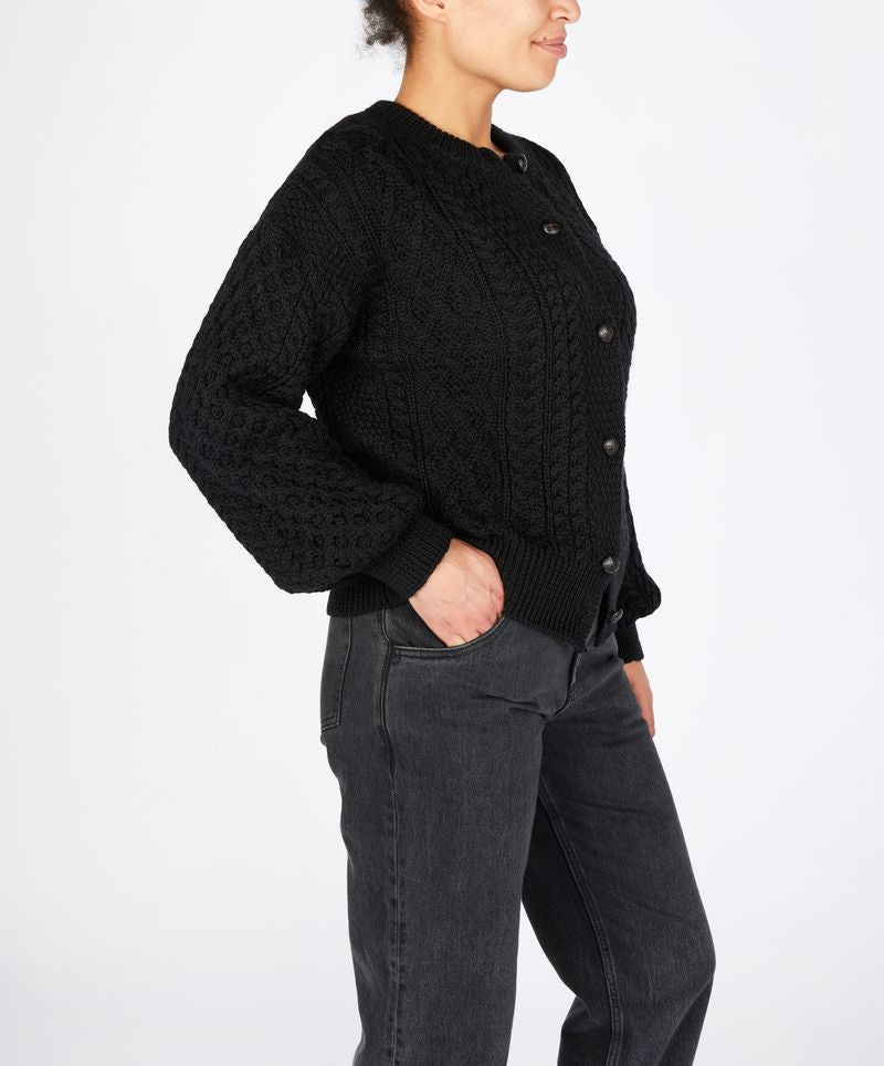 IRELANDS EYE CROPPED CARDI - DARK NIGHT