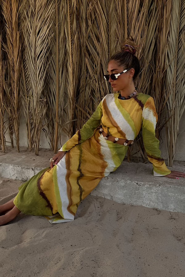 NFD GREEN OMBRE ALBA DRESS