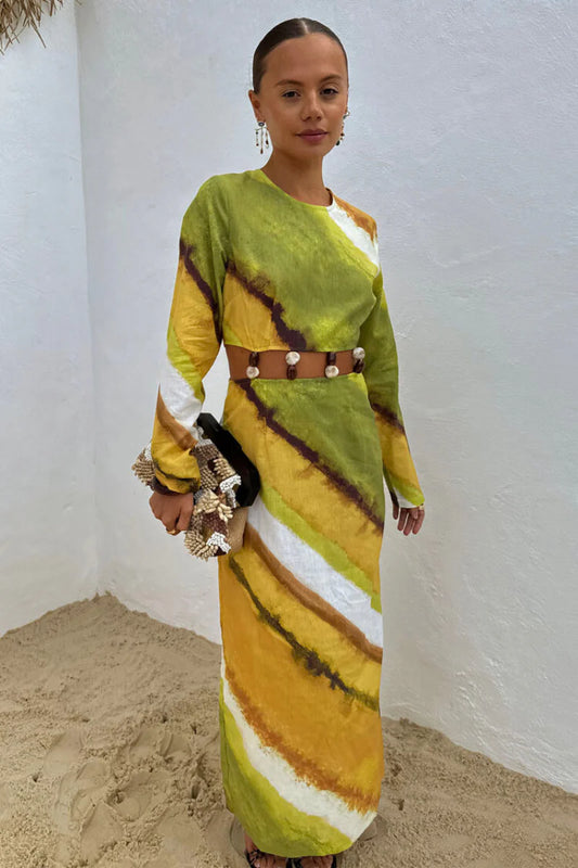 NFD GREEN OMBRE ALBA DRESS