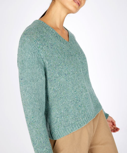 IRELANDS EYE KAYLA V-NECK - OCEAN MIST