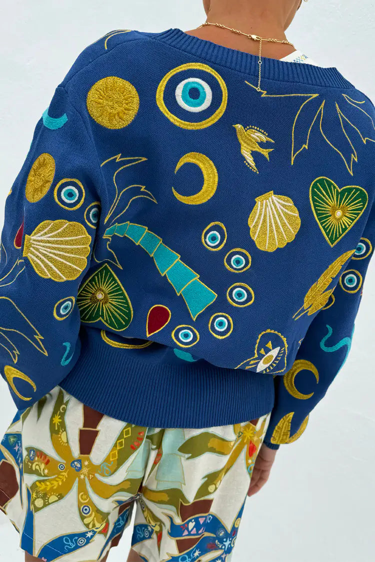 NFD CHARMS FORREST CARDIGAN - BLUE