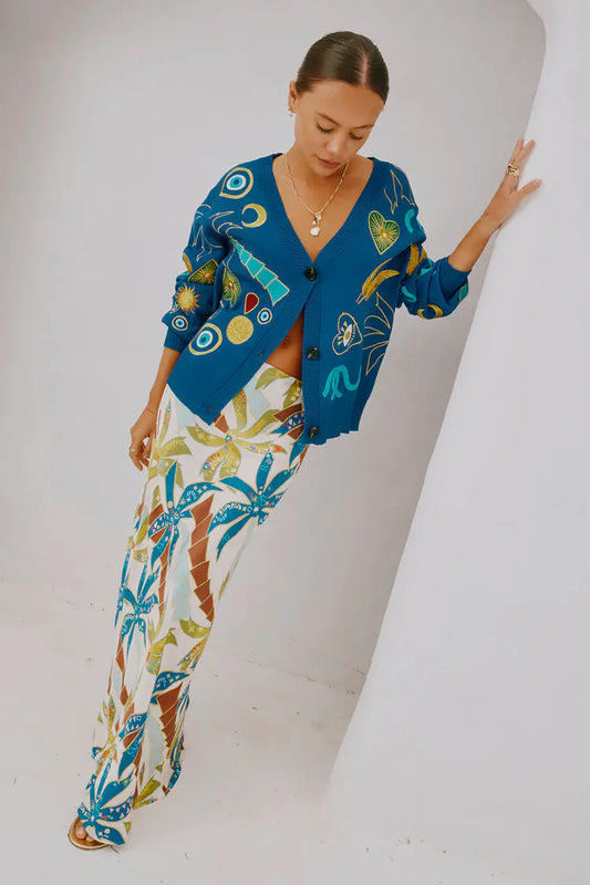 NFD CHARMS FORREST CARDIGAN - BLUE