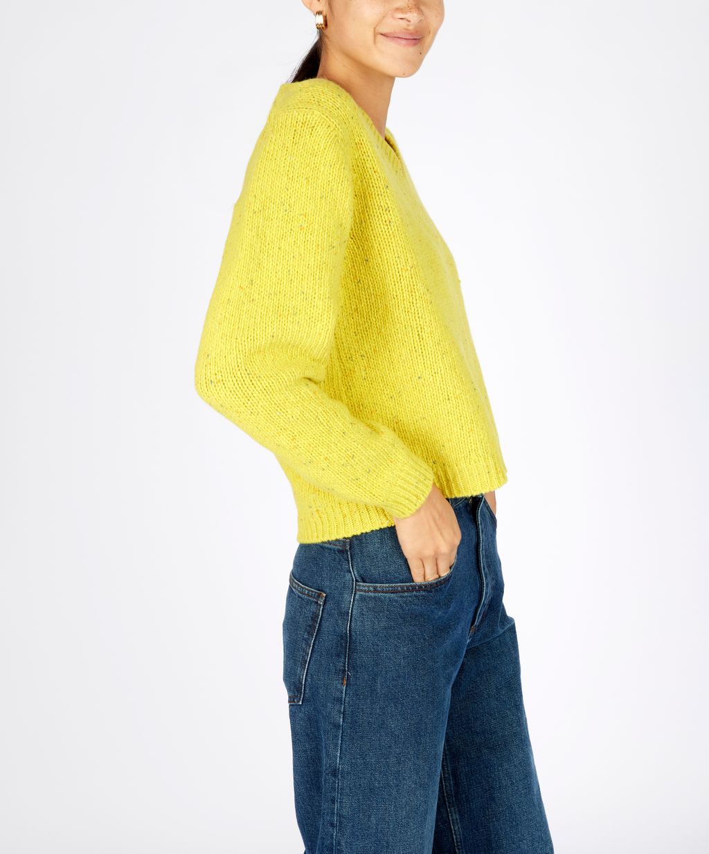 IRELANDS EYE KAYLA V-NECK - BUTTERCUP