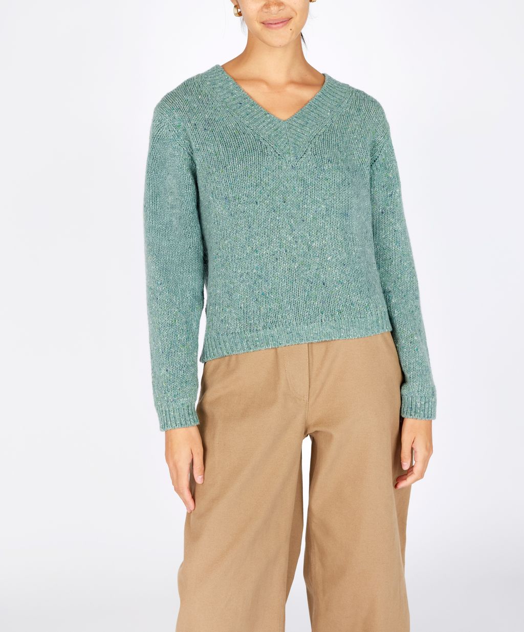 IRELANDS EYE KAYLA V-NECK - OCEAN MIST
