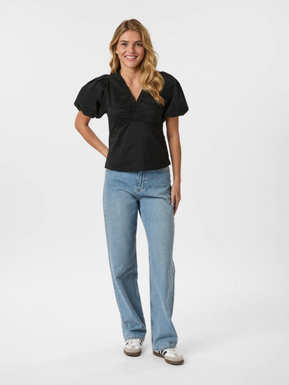NEO NOIR IRINA POPLIN BLOUSE - BLACK