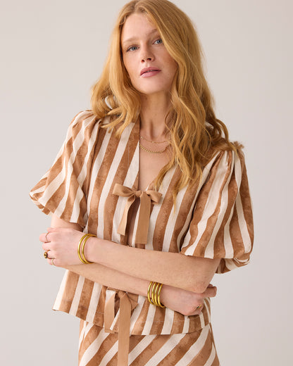 SUMMUM PRINTED STRIPE BLOUSE