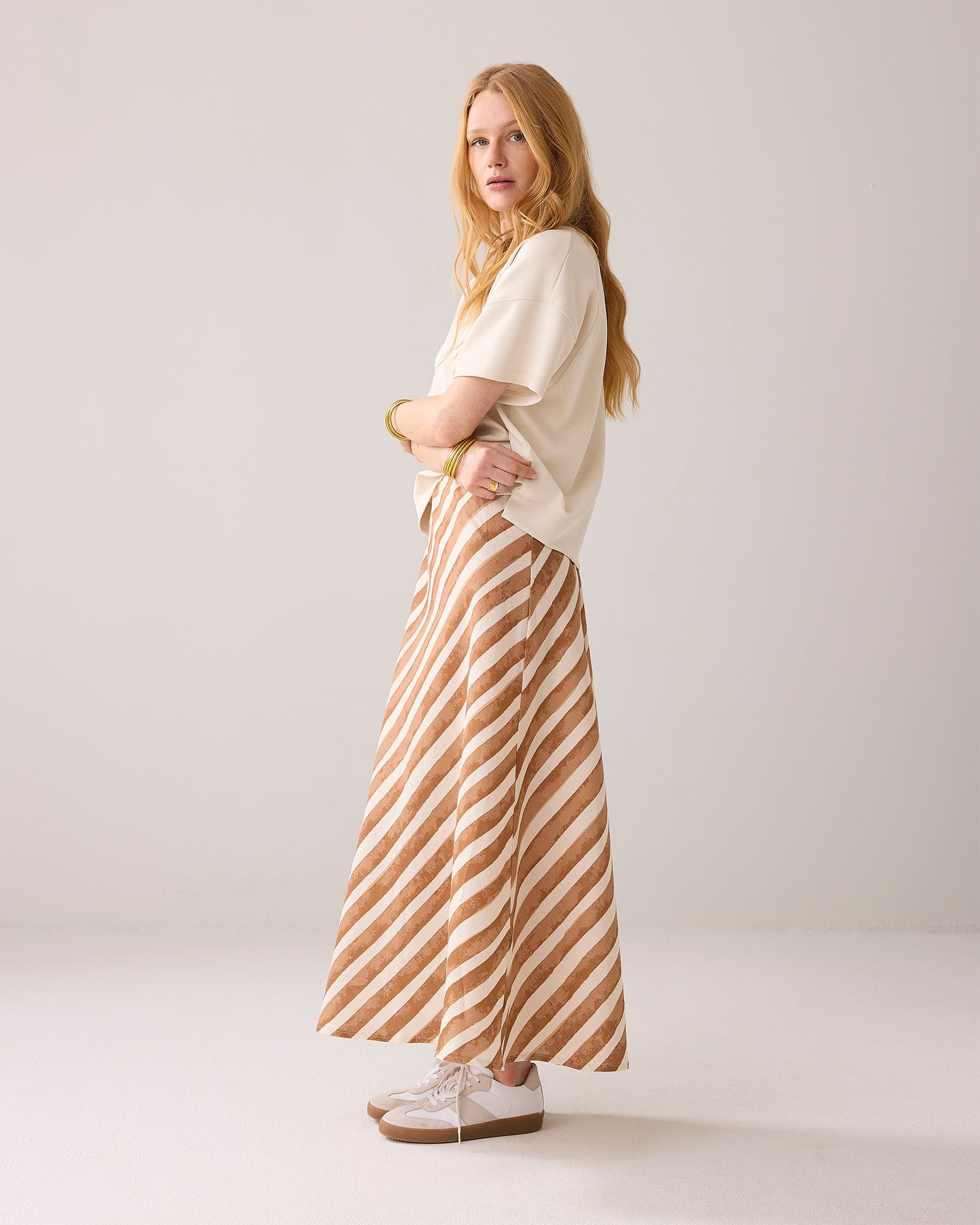 SUMMUM STRIPE PRINTED SKIRT