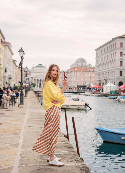 SUMMUM STRIPE PRINTED SKIRT