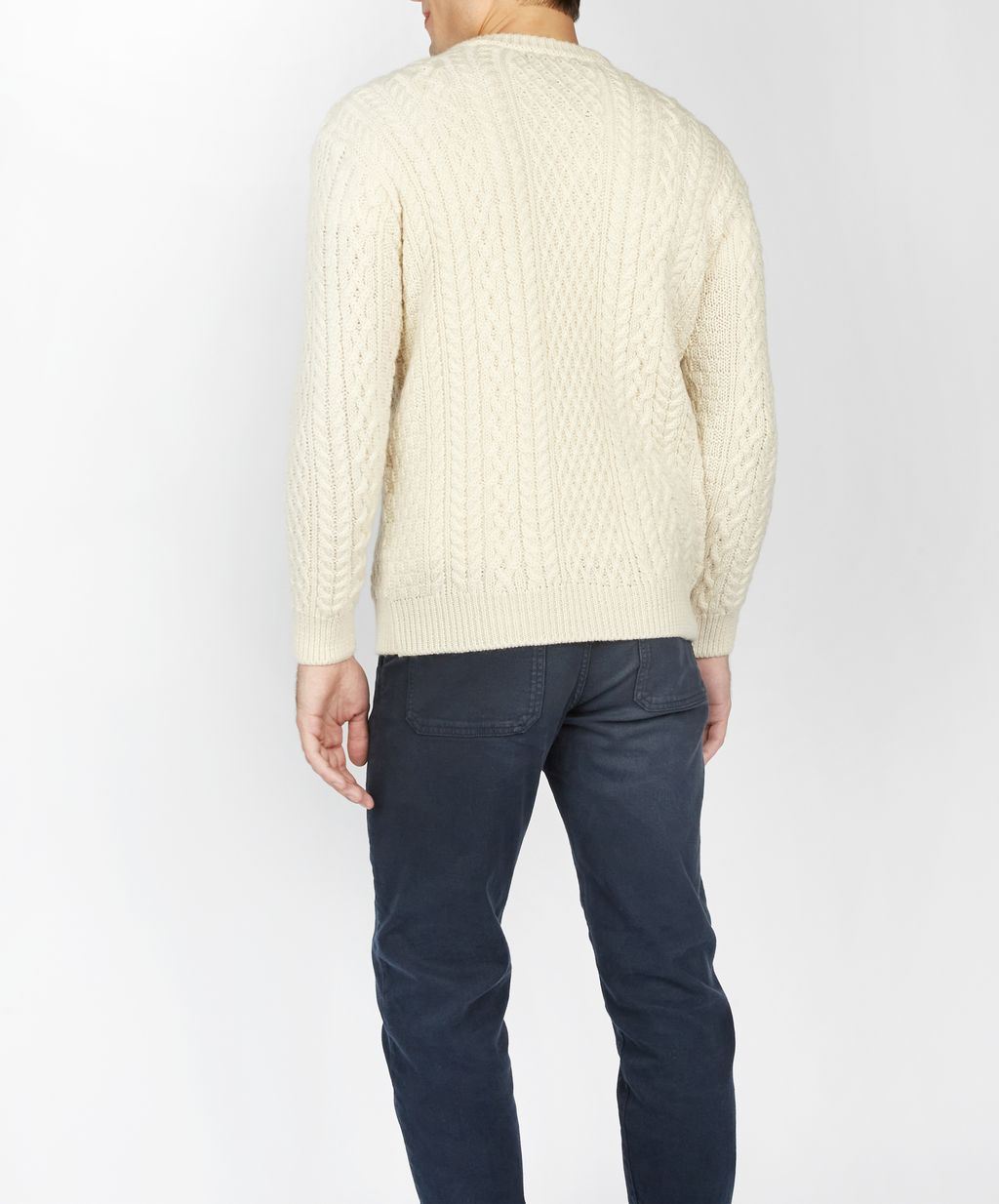 IRELANDS EYE CUILEANN ARAN CREW SWEATER - NATURAL