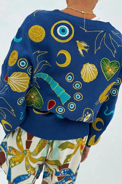 NFD CHARMS FORREST CARDIGAN - BLUE